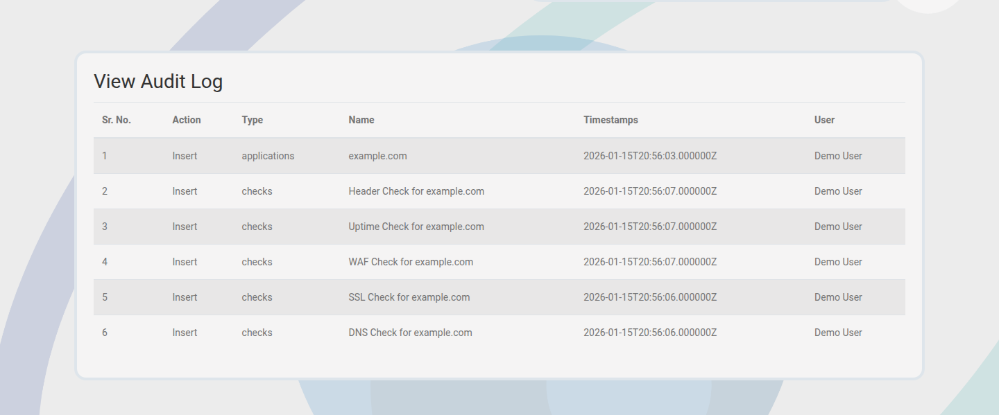 Application audit